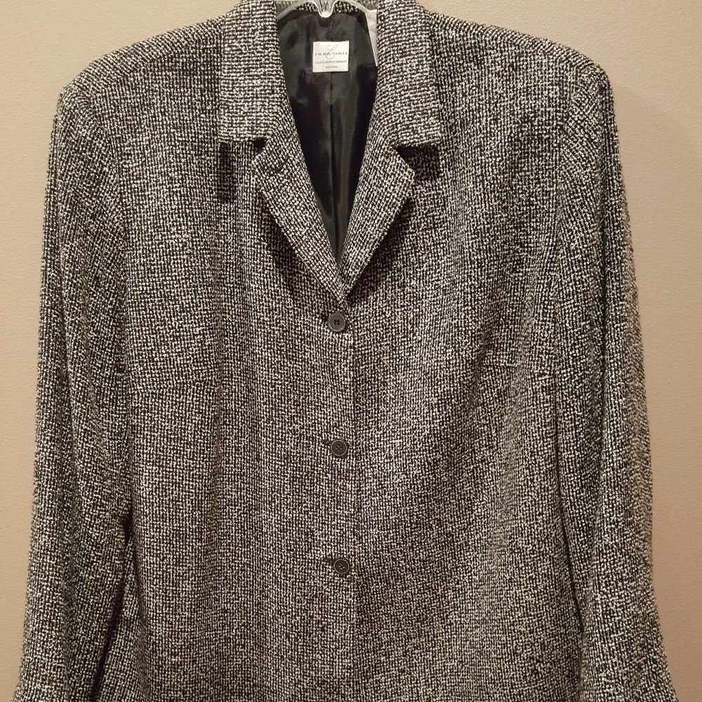 Black White Textured Jacket